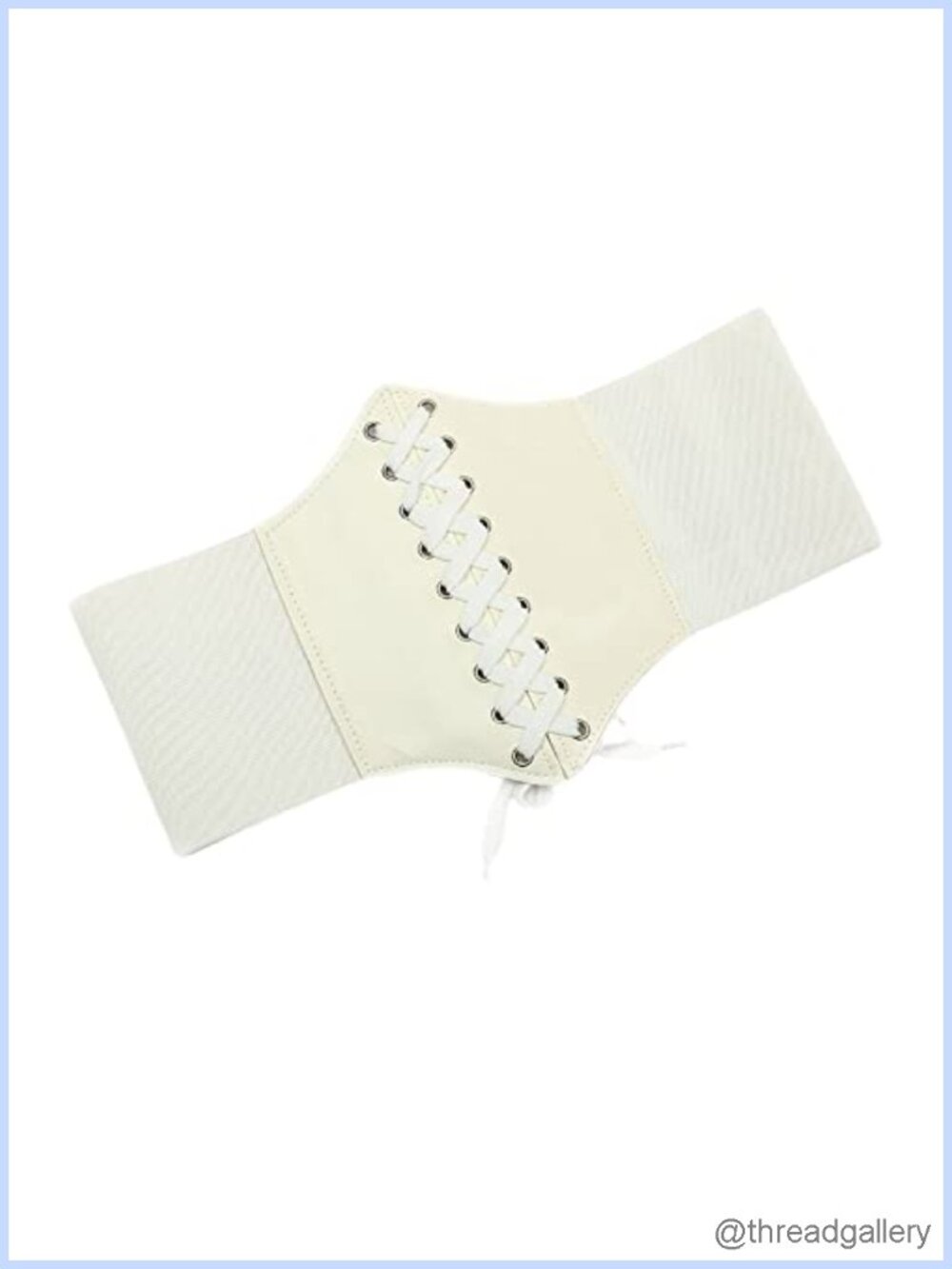 Women's Lace-Up Corset Belt PU Leather Elastic Wide Waist Belt